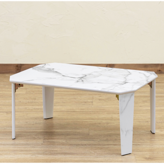 PARKER 折脚テーブル 70×50 マーブルホワイト