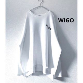 ウィゴー(WEGO)のWEGO ウイゴ  一点物 レタリングアンバランスヘムTシャツ コットン100%(Tシャツ(長袖/七分))