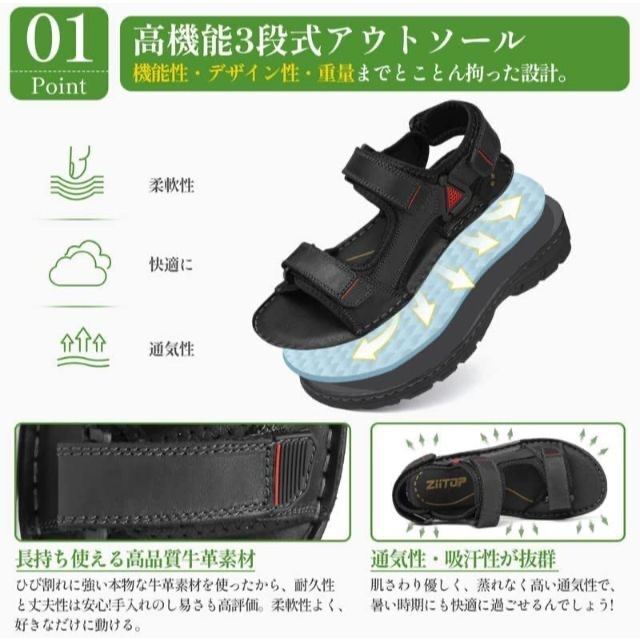 サンダル メンズ スポーツサンダル さんだる ビーチサンダル アウトドア 登山  メンズの靴/シューズ(サンダル)の商品写真