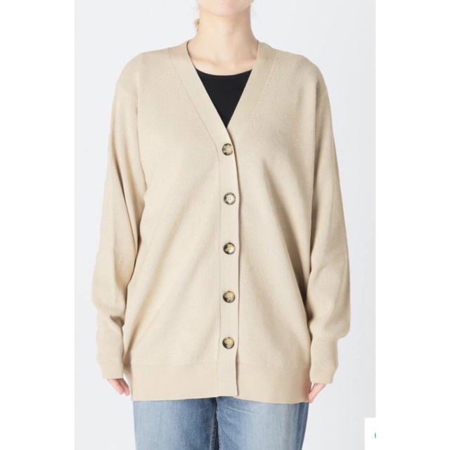 L'Appartement DEUXIEME CLASSE(アパルトモンドゥーズィエムクラス)の美品！L'Appartement Knit Cardigan ベージュ レディースのトップス(カーディガン)の商品写真