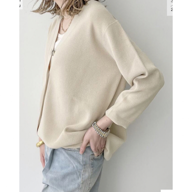 L'Appartement DEUXIEME CLASSE(アパルトモンドゥーズィエムクラス)の美品！L'Appartement Knit Cardigan ベージュ レディースのトップス(カーディガン)の商品写真