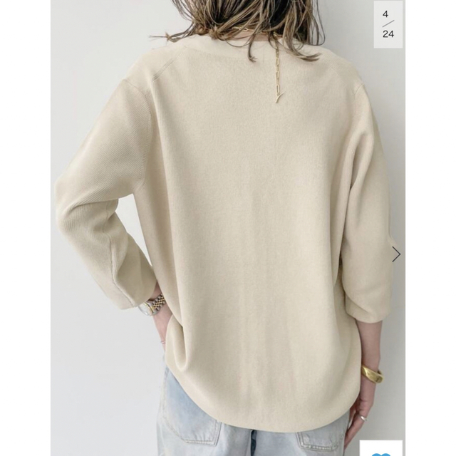 L'Appartement DEUXIEME CLASSE(アパルトモンドゥーズィエムクラス)の美品！L'Appartement Knit Cardigan ベージュ レディースのトップス(カーディガン)の商品写真