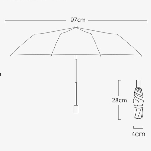 ブラック UV 晴雨兼用 折りたたみ傘 ボタン式 雨傘 日傘 レディースのファッション小物(傘)の商品写真