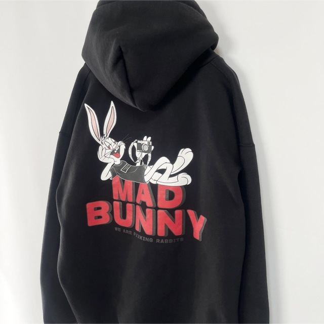 早者勝ち！ 【FR2】MAD 【RHUDE】メンズMサイズ♡オーバーサイズ♡パーカー♡スウェット  BUNNY／パーカー／(XL)／入手困難／黒／オーバーサイズ 新版