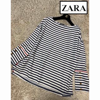 ザラ(ZARA)のきんとと様専用❤️ザラ　ZARA トップス　ロンT  カットソー　ボーダー　美品(Tシャツ(長袖/七分))