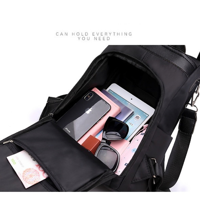 【格安】リュック　レディース　軽量　通勤　お出かけ　３WAY　ブラック レディースのバッグ(リュック/バックパック)の商品写真