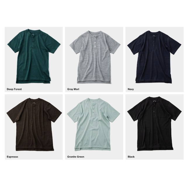 山と道 2020年 Merino Henry Neck T エスプレッソ 限定色 メンズのトップス(Tシャツ/カットソー(半袖/袖なし))の商品写真