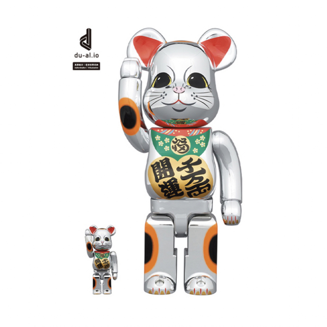 BE@RBRICK 招き猫 開運・千万両 銀メッキ 100％ & 400％