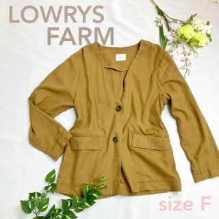 ローリーズファーム(LOWRYS FARM)のLOWRYS FARM ローリーズファーム ノーカラージャケット 春服 リネン(テーラードジャケット)