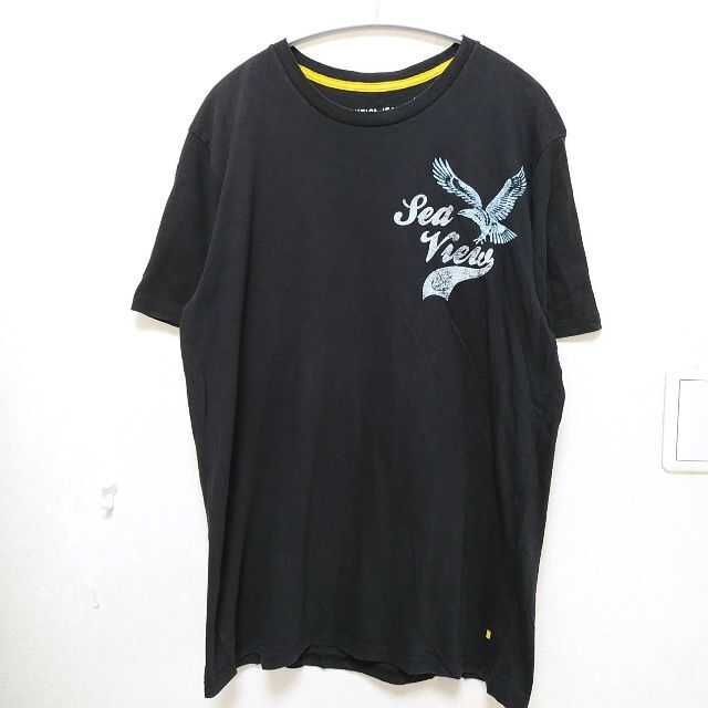 NAUTICA(ノーティカ)のノーティカ　かすれプリント 背中ロゴ　半袖Tシャツ　綿100　黒 メンズのトップス(Tシャツ/カットソー(半袖/袖なし))の商品写真