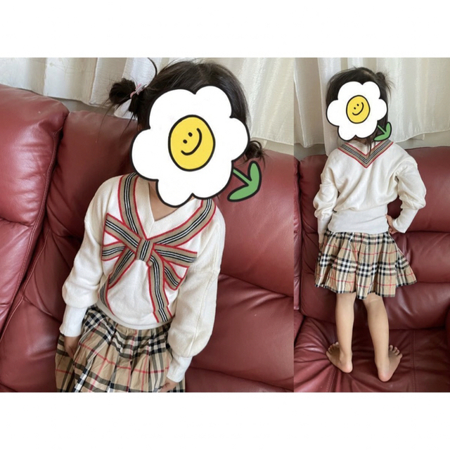 BURBERRY(バーバリー)のバーバリー　burberry キッズ　セーター　リボン　可愛い　ホワイト　8Y キッズ/ベビー/マタニティのキッズ服女の子用(90cm~)(ニット)の商品写真