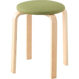 【数量限定】アイリスプラザ 椅子 木製 スツール グリーン ファブリック スタッ(その他)