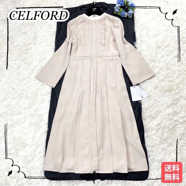 新品タグ付き♡完売品♡CELFORD バックサテンプリーツワンピース 38