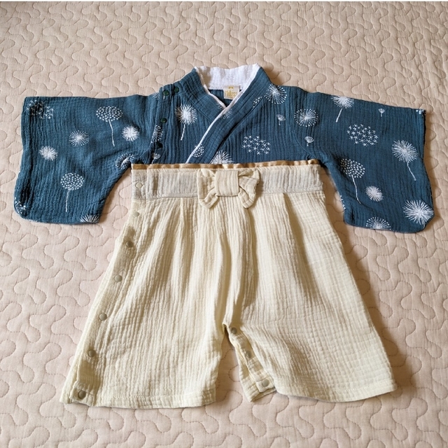 ベビー 袴ロンパース サイズ70 キッズ/ベビー/マタニティのベビー服(~85cm)(和服/着物)の商品写真