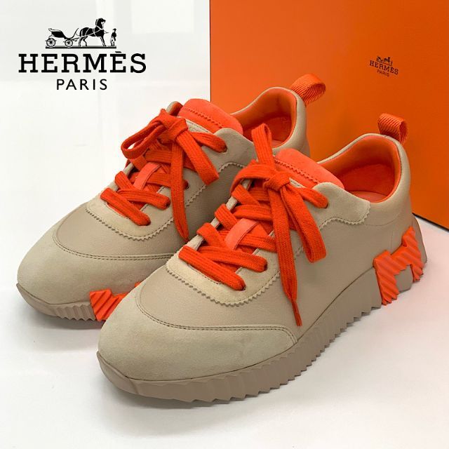 Hermes    エルメス バウンシング レザー スエード スニーカー