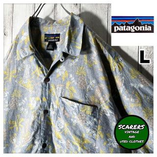 パタゴニア(patagonia)の【パタロハ L】パタゴニア 総柄 ホリゾンタル アロハシャツ パイナップル 青(シャツ)