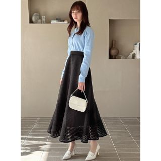 グレイル(GRL)のゆーのん様専用【タグ付き新品】チェック柄シアーフレアスカート　GRL  グレイル(ロングスカート)