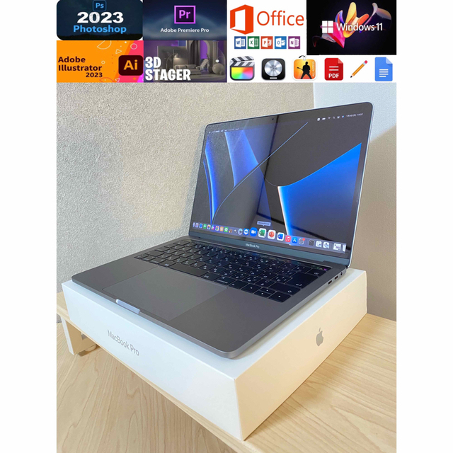 美品 MacBook Pro 13インチ、タッチパネル/Appleソフト付き。