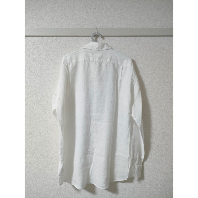 UNIQLO(ユニクロ)の【タグ付き】UNIQLO プレミアムリネンシャツ  ホワイト Lサイズ メンズのトップス(シャツ)の商品写真