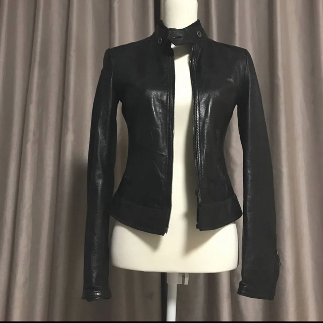まこさん専用。ドルガバ 革ジャン 本革 レザー 黒 紫 ジャケット ワイルド-