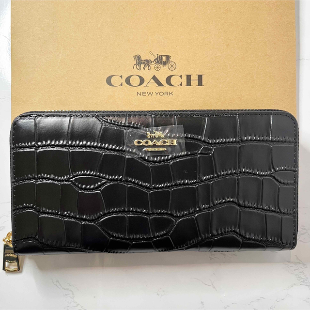 COACH(コーチ)の【超レア】COACH アコーディオン ジップ ウォレット クロコ エンボス メンズのファッション小物(長財布)の商品写真