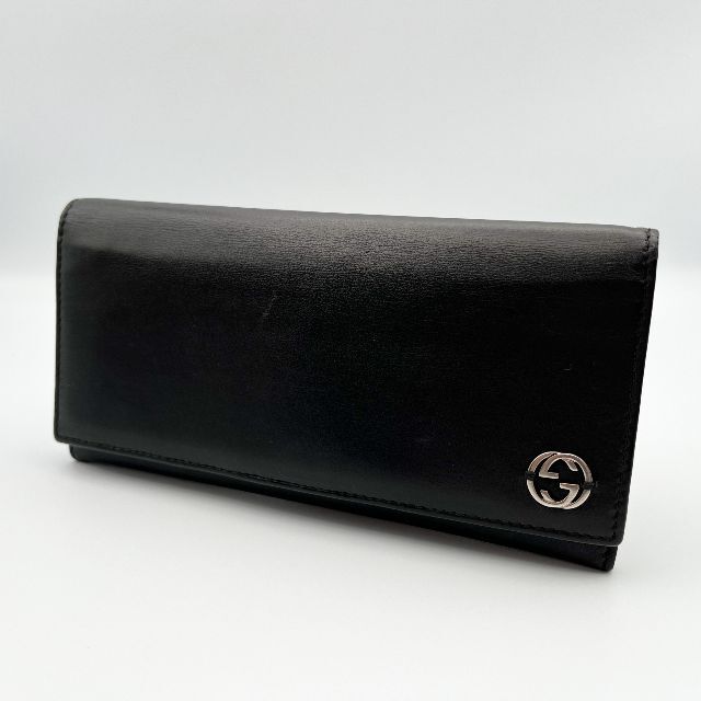 極美品】GUCCI グッチ 長財布 黒 インターロッキング 開店記念セール