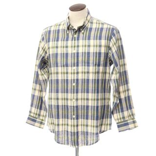 ブルックスブラザース(Brooks Brothers)の【中古】ブルックスブラザーズ Brooks Brothers リネン チェック BDシャツ ベージュxネイビーxオリーブ【サイズL】【メンズ】(シャツ)