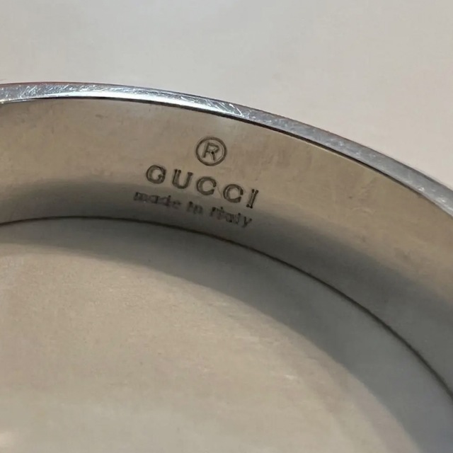 L4-1)グッチ アイコンリング 10号 K18WG GUCCI 750 クリスマス