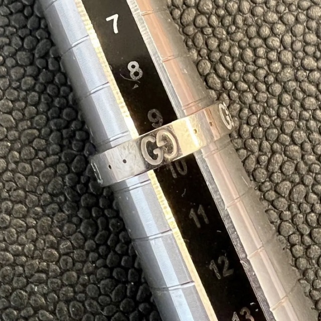L4-1)グッチ アイコンリング 10号 K18WG GUCCI 750 クリスマス