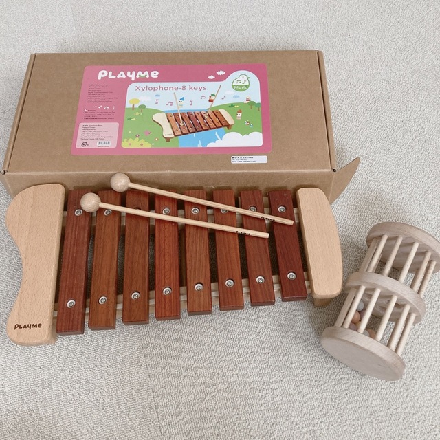 総額2万円　木のおもちゃ2点　木琴 キッズ/ベビー/マタニティのおもちゃ(楽器のおもちゃ)の商品写真