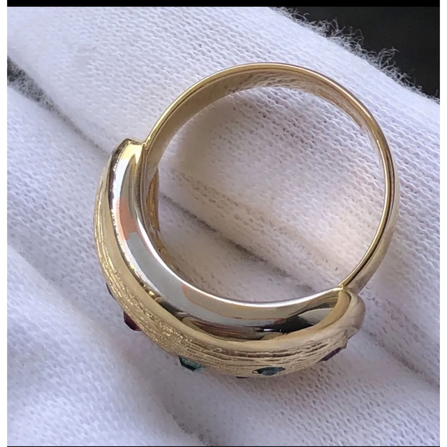 Christian Dior(クリスチャンディオール)のヴィンテージ  クリスチャンディオール リング　指輪　マルチカラー　ゴールド レディースのアクセサリー(リング(指輪))の商品写真