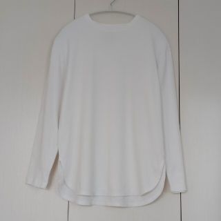 ムジルシリョウヒン(MUJI (無印良品))の無印良品　ラウンドヘム　ロング丈長袖Tシャツ　白(Tシャツ(長袖/七分))