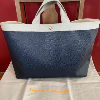 エルベシャプリエ スクエアトート(L) ネイビー×シルバー | www.jarussi