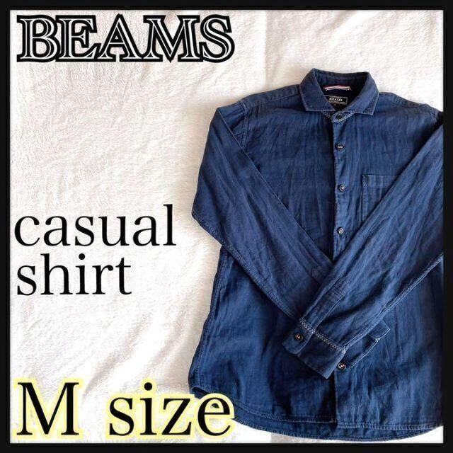 BEAMS(ビームス)のBEAMS ビームス　シャツ ワイシャツ　カジュアル　ネイビー　ユニセックス メンズのトップス(シャツ)の商品写真