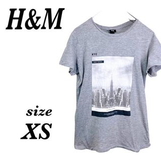 エイチアンドエム(H&M)のH&M エイチアンドエム　Tシャツ　プリントTシャツ　グレー(Tシャツ/カットソー(半袖/袖なし))