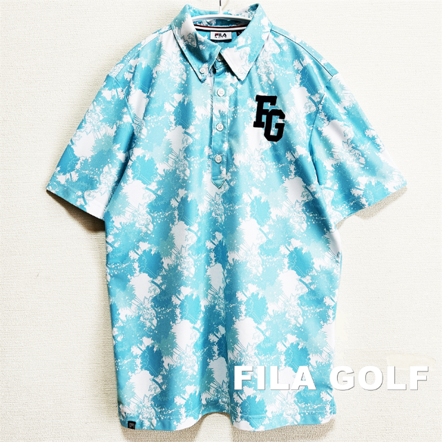 FILA(フィラ)の【FILA GOLF】フィラゴルフ タイダイブルー BDポロシャツ メンズのトップス(ポロシャツ)の商品写真