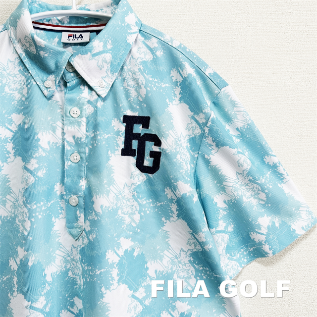 FILA(フィラ)の【FILA GOLF】フィラゴルフ タイダイブルー BDポロシャツ メンズのトップス(ポロシャツ)の商品写真