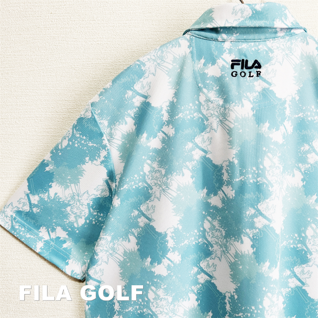 FILA(フィラ)の【FILA GOLF】フィラゴルフ タイダイブルー BDポロシャツ メンズのトップス(ポロシャツ)の商品写真