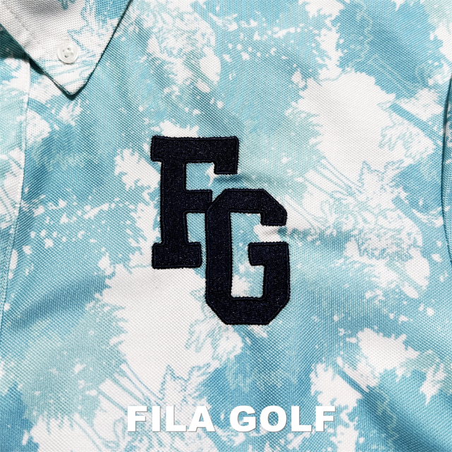 FILA(フィラ)の【FILA GOLF】フィラゴルフ タイダイブルー BDポロシャツ メンズのトップス(ポロシャツ)の商品写真