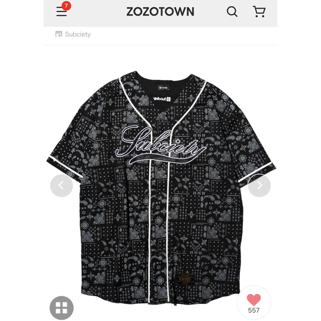 Subciety(サブサエティ)の Subciety BASEBALL SHIRT M メンズのトップス(Tシャツ/カットソー(半袖/袖なし))の商品写真