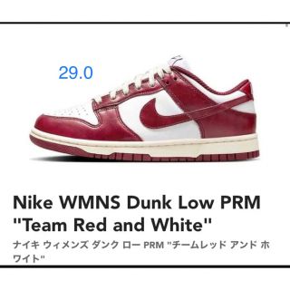 ナイキ(NIKE)のナイキ ウィメンズ ダンク ロー PRM "チームレッド アンド ホワイト"(スニーカー)