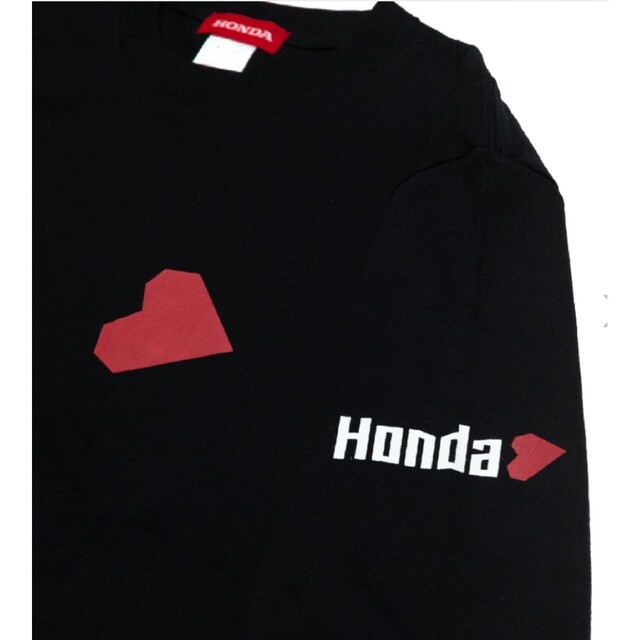 HONDAハート　長袖黒Tシャツ