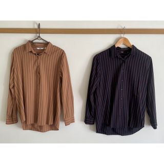 ユニクロ(UNIQLO)のストライプシャツ　2枚セット(シャツ/ブラウス(長袖/七分))