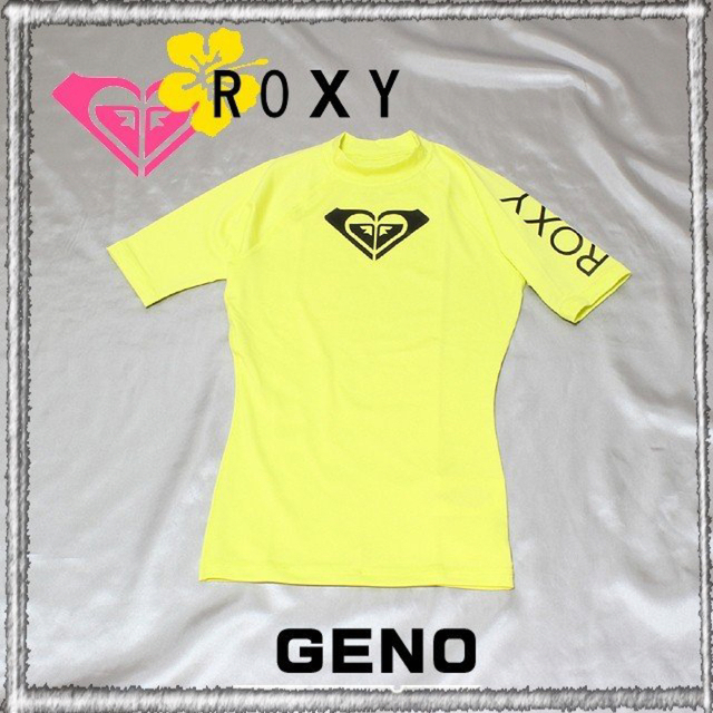 Roxy(ロキシー)の新品　ロキシー　半袖　ラッシュガード  WH YEL USサイズ　S スポーツ/アウトドアのスポーツ/アウトドア その他(サーフィン)の商品写真