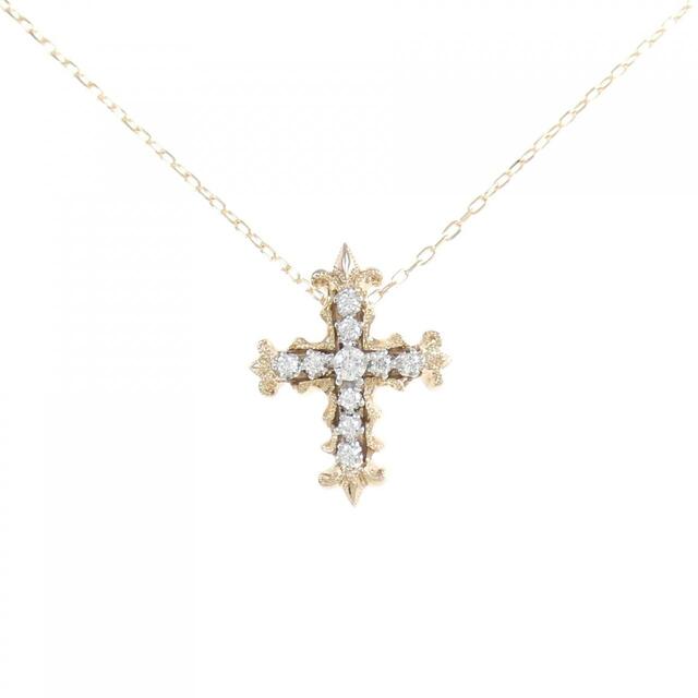公式の店舗 K18PG/PT クロス ダイヤモンド ネックレス 0.10CT