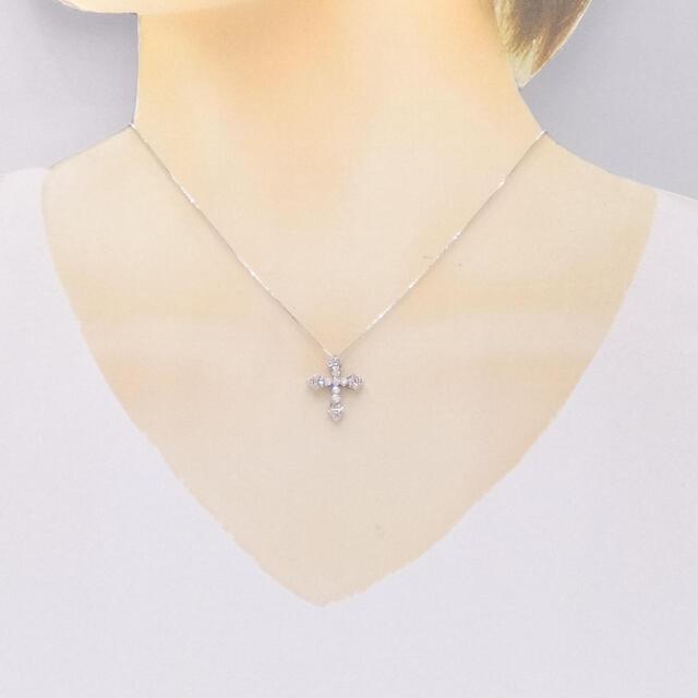 K18WG クロス ダイヤモンド ネックレス-eastgate.mk