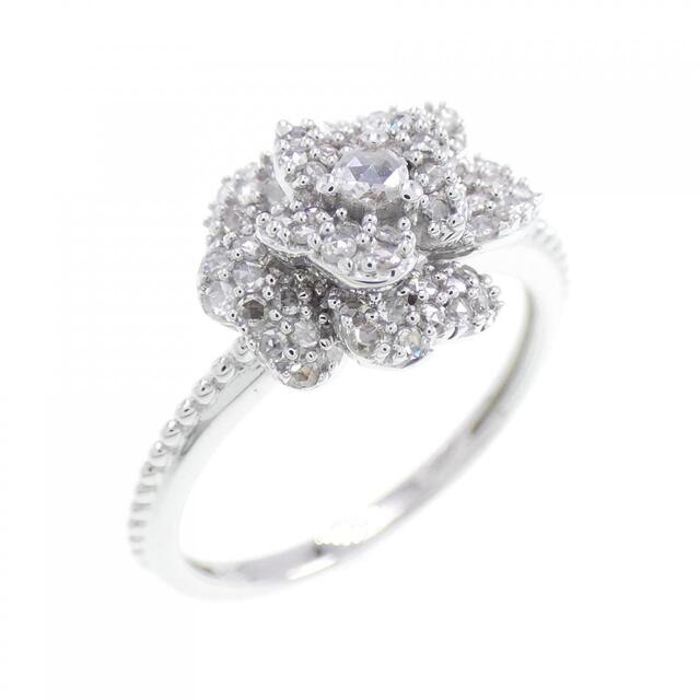 新規購入 フラワー K18WG ダイヤモンド 0.30CT リング リング(指輪