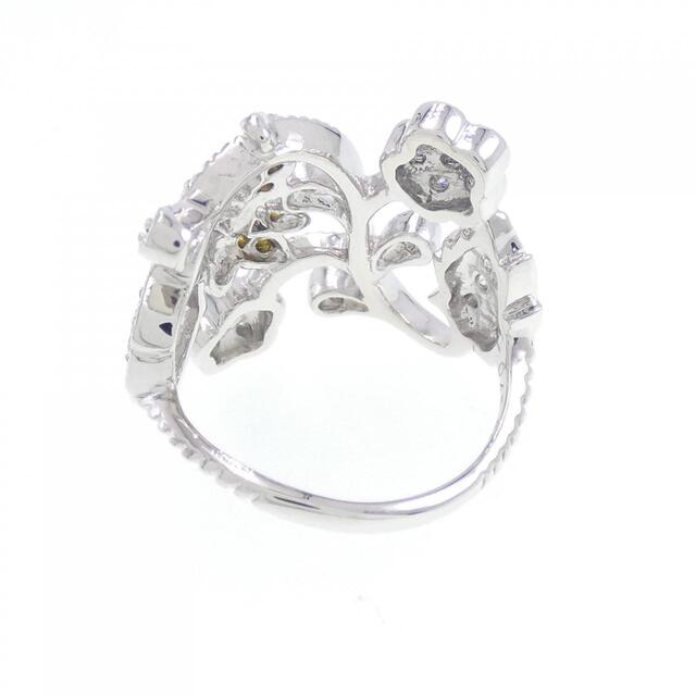 PT トンボ×フラワー ダイヤモンド リング 0.12CT 2