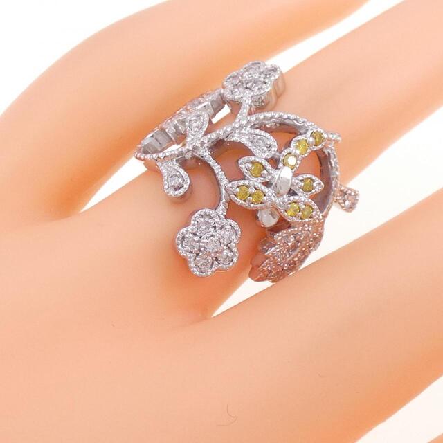 PT トンボ×フラワー ダイヤモンド リング 0.12CT 3