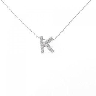 K18WG イニシャルK ダイヤモンド ネックレス 0.28CT